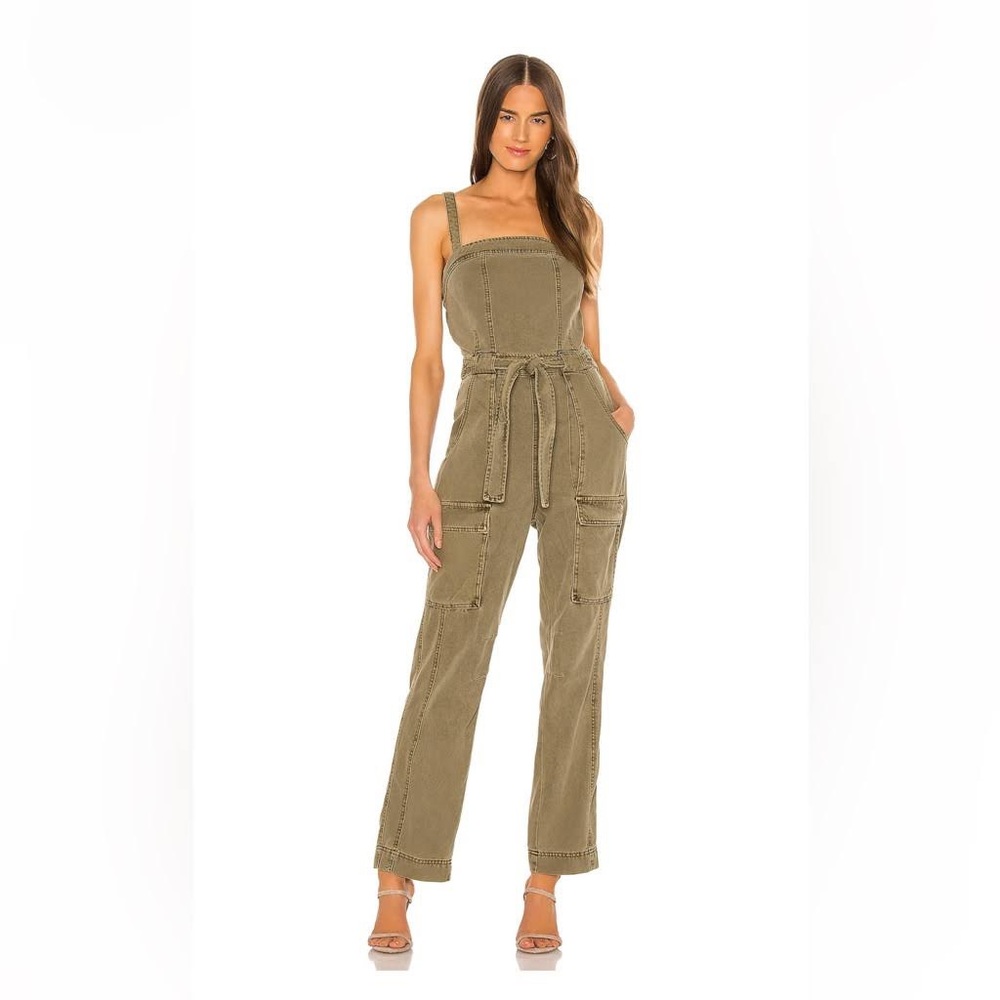 Free People Go West Utility Jumpsuit in Moss